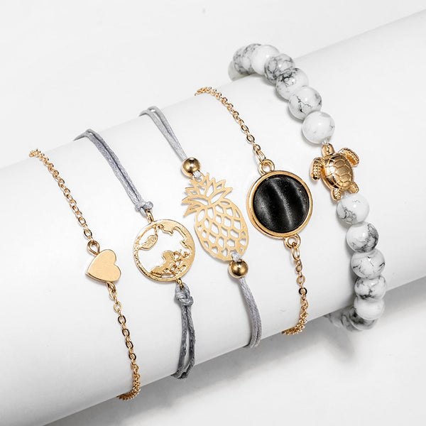 Braceletes ajustáveis 5 peças - WomensThingss